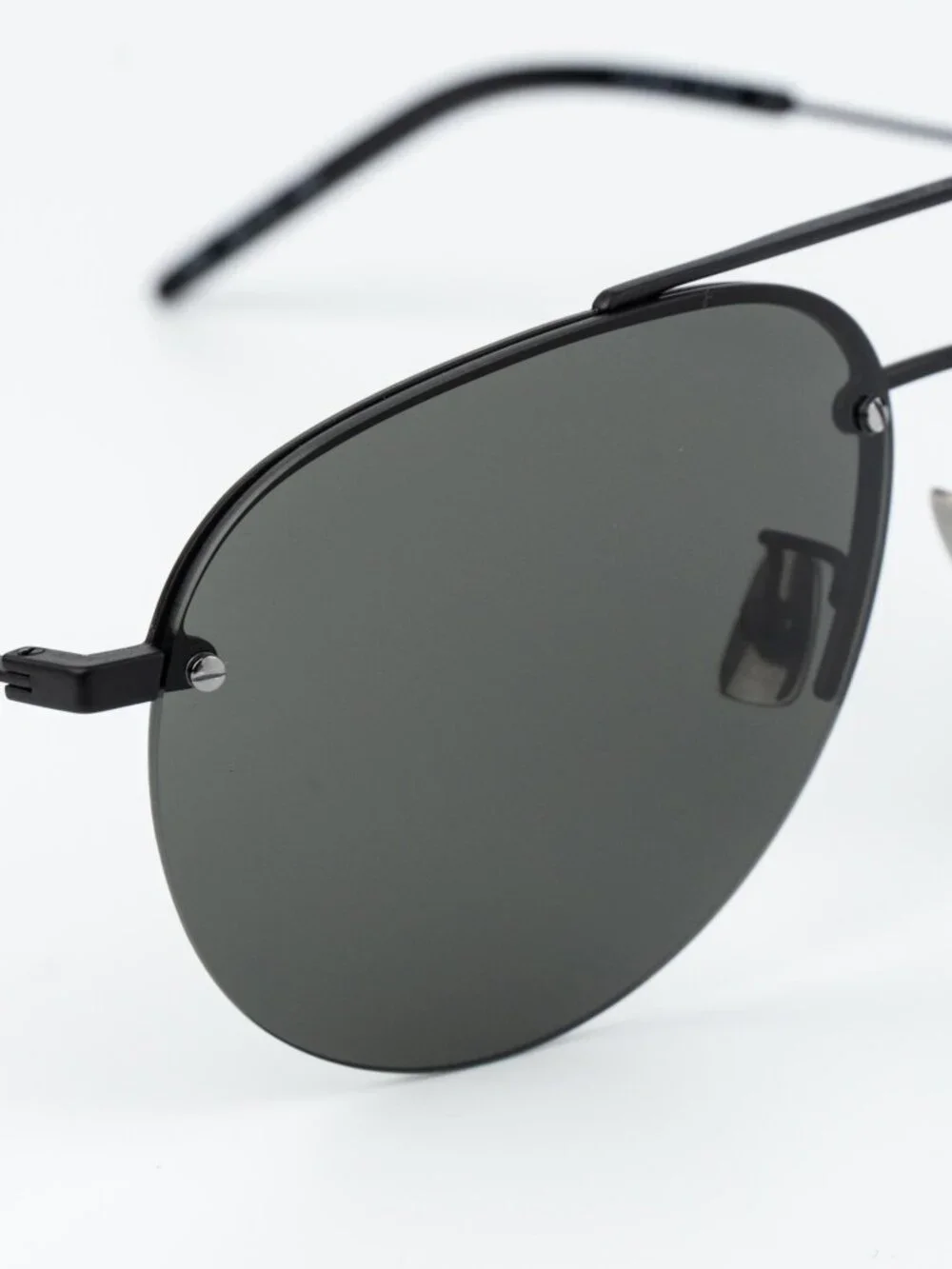 Saint Laurent Men Sunglasses Matte Black Pilot CLASSIC11/F M 005 NEW AUTHENTIC